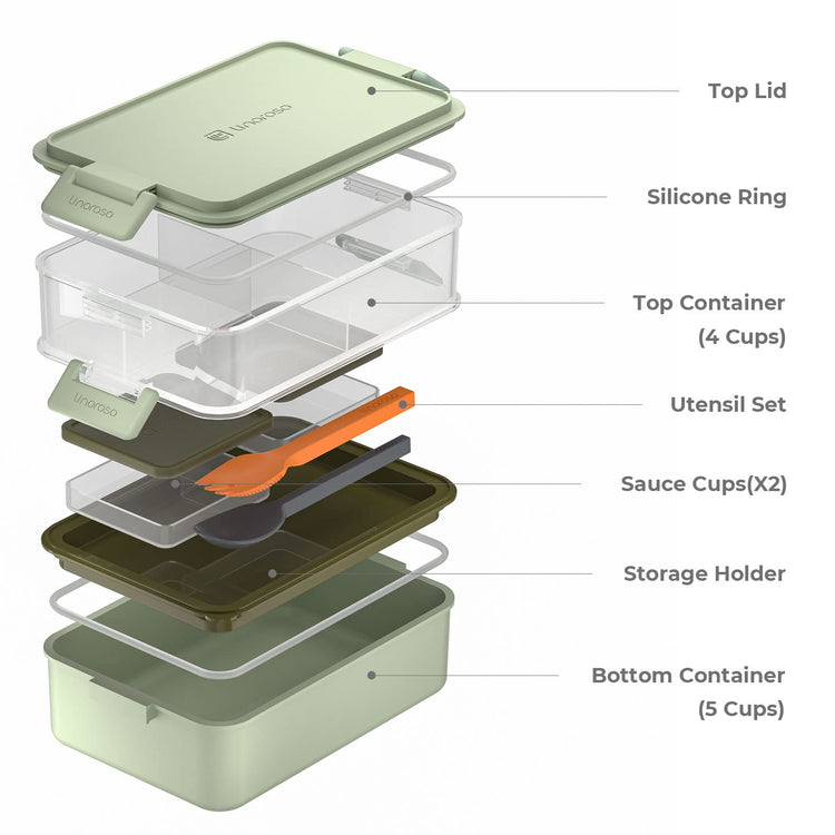 Stackable 2 Tier Adult Bento Box