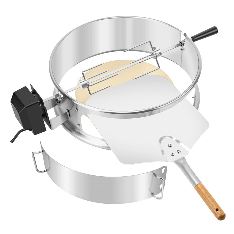 Multi Purpose Stainless Steel Rotisserie and Pizza Combo Kit