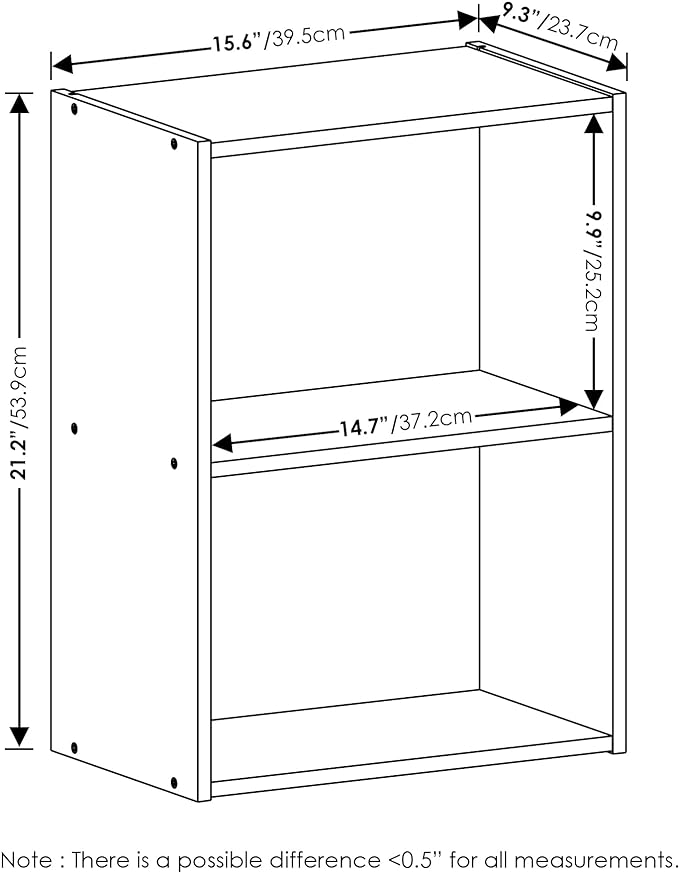 Furinno Luder Bookcase / Book / Storage, 2-Tier, Pink/White