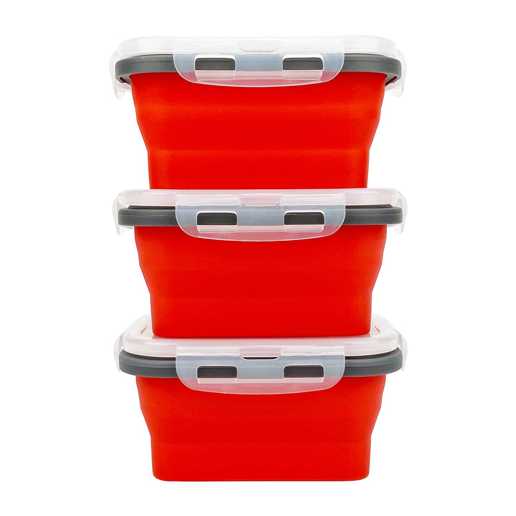 3piece Collapsible Food Storage Containers with Lids (3 Count)