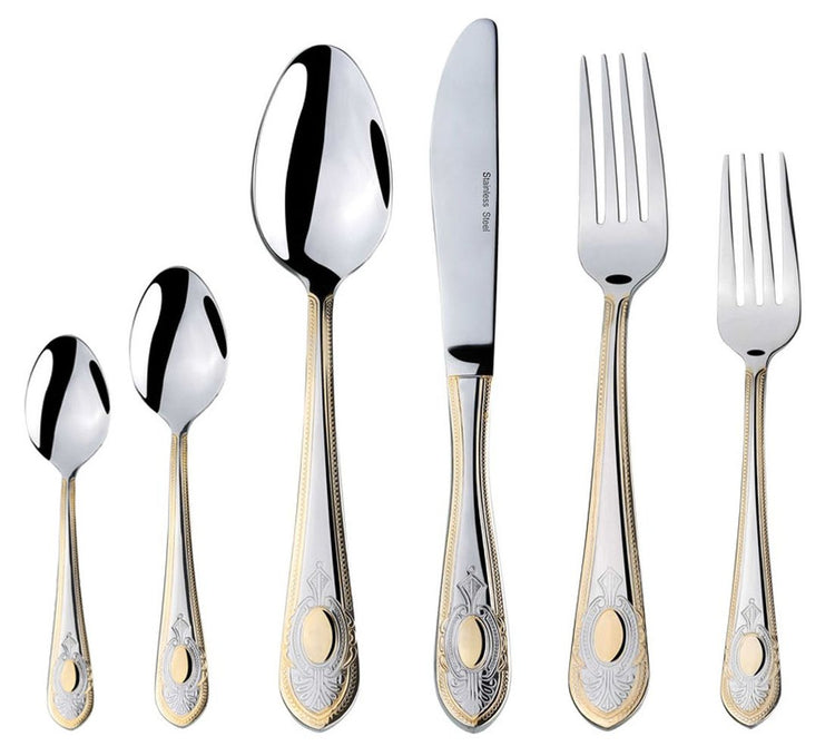 Venezia Collection Gold Flatware Serving Set for 12