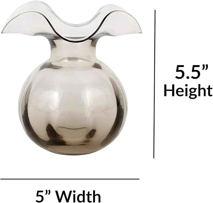 Hibiscus Glass Gray Bud Vase