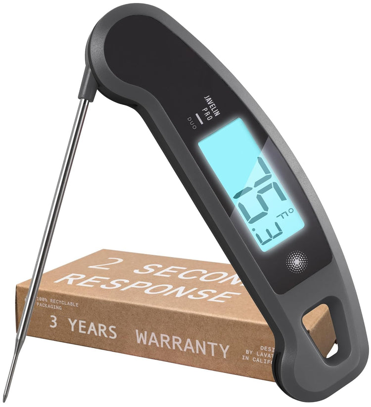 Lavatools Javelinยฎ PRO Duo Ultra-Fast 2-Second Professional Digital Instant Read Meat Thermometer for Grill and Cooking, Auto-Rotating Backlit Display, IP65 Water Resistant, NSF Certified โ Sesame