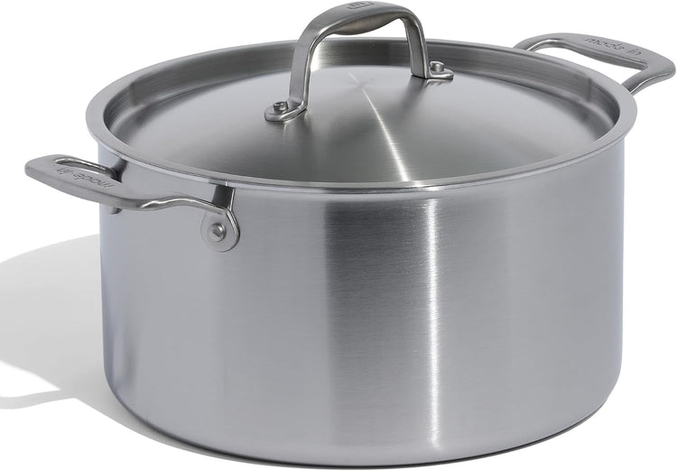 Made In Cookware - 8 Quart Stainless Steel Stock Pot With Lid - 5 Ply Stainless Clad - Professional Cookware - Crafted in Italy - Induction Compatible - Nestoria