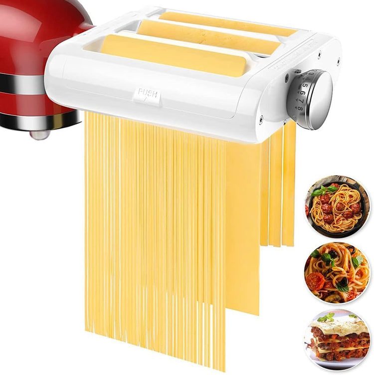 Pasta Maker Accessories Mixers 3 in 1 Set for KitchenAid Stand Mixer Attachments Include Pasta Roller, Spaghetti,Fettuccine Cutter, 8 Adjustable Thickness Settings,Pasta Maker Attachment