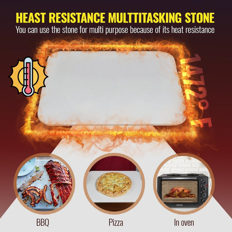 8 PCS Pizza Stone Set, Extra Large 15×12 Inch Pizza Stone for Grill, Rectangle Baking Sone With Pizza Kit for Pizza, Bread, BBQ Grilling, Pizza Peel Set