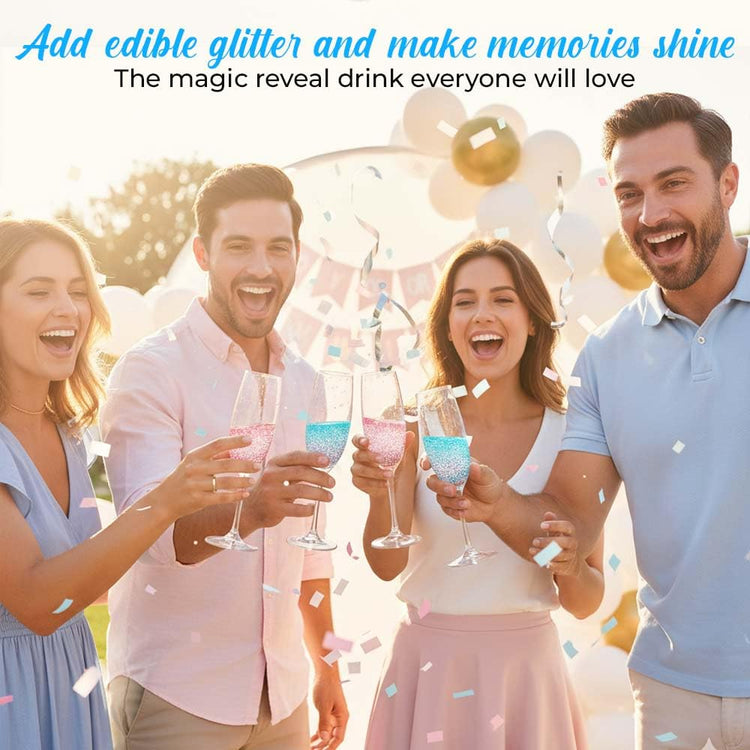 Boy Gender Reveal Decorations Edible Glitter for Drinks