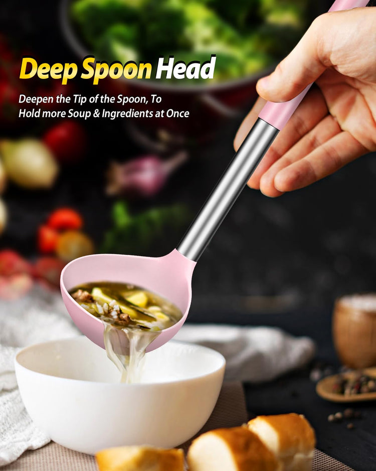 Silicone Pasta Fork and Ladle Spoon Set (2 Count)