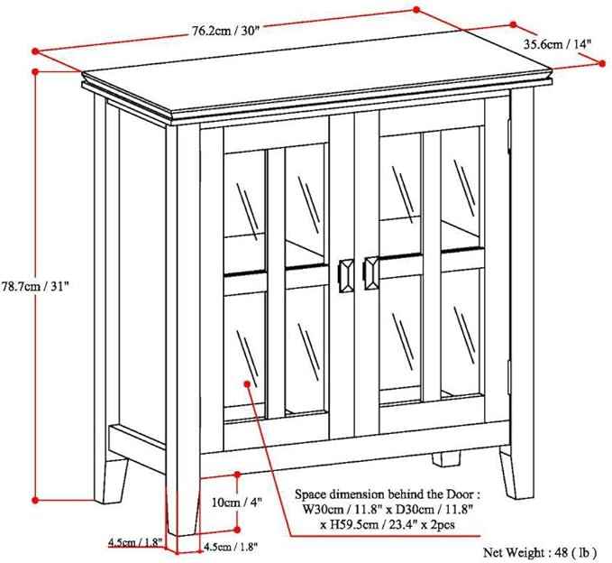 SIMPLIHOME Artisan SOLID WOOD 30 Inch Wide Contemporary Low Storage Cabinet in Honey Brown, For the Living Room, Entryway and Family Room