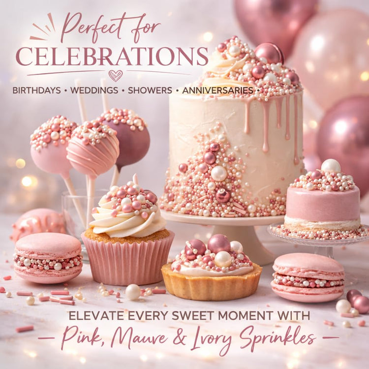 Pink Mauve & Ivory Sprinkle Mix