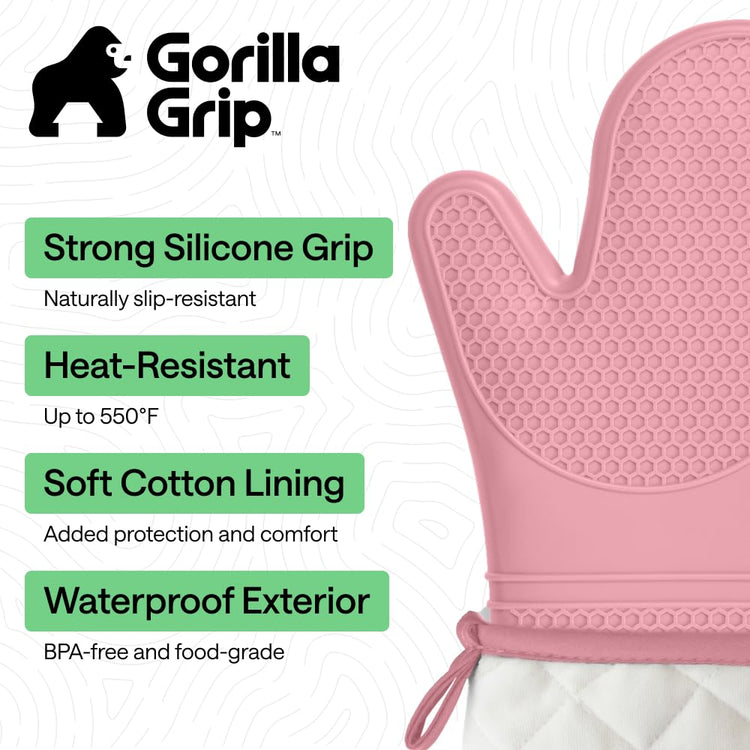 BPA Free Soft Silicone Oven Mitts (2 Count)