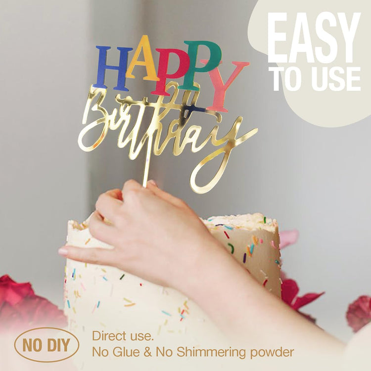 Acrylic Happy Birthday Cake Topper