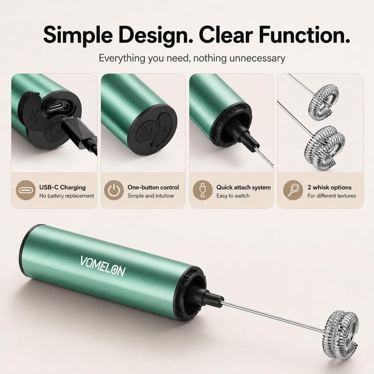 Milk Frother Rechargeable Battery Operated Frother for Coffee