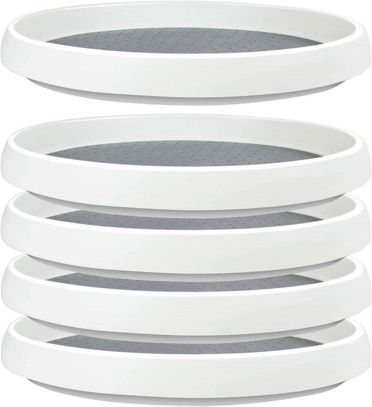 5Pack Non Skid Lazy Susan Turntable,Single Round Rotating Kitchen Spice Organizer for cabinets,Pantry, Bathroom, Refrigerator(10Inch)