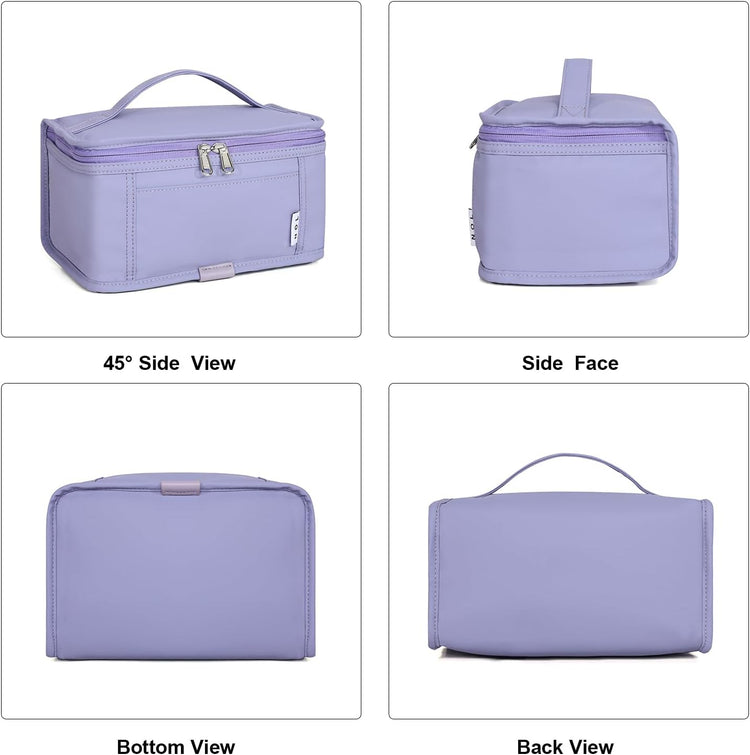 NOL Natural Organic Lifestyle Small Lunch Bag Mini Lunch Box Insulated Lunch Bag for Men/Women Leakproof Cooler Tote Bag Lightweight Nylon Waterproof Lunch Box For Work, Light purple