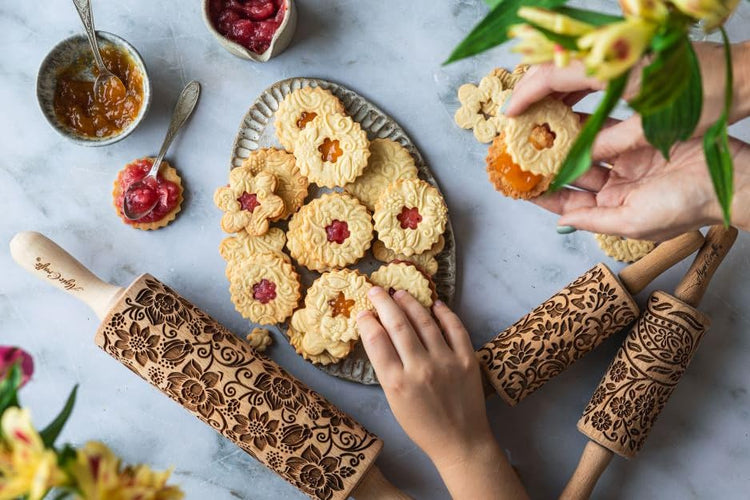 FLORET 3 Kid Rolling Pin Set with Lotus