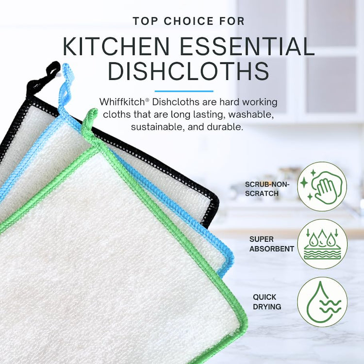 Dishcloths Kitchen Dishrag Cleaning Scrub Reusable 3pk 6x7in