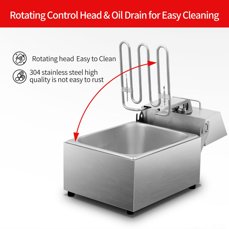 Electric Deep fryer Single Tank Deep Fryer with Basket Capacity 10L