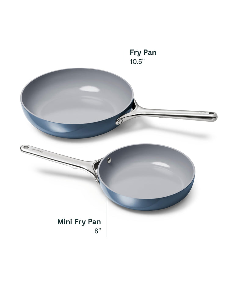 Ceramic Fry Pan Duo with Glass Lids