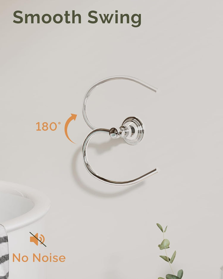 Towel Ring, Stainless Steel Hand Towel Holder for Bathroom Wall Mount, Heavy Duty Towel Hanger for Kitchen, Bath, RV(Chrome)