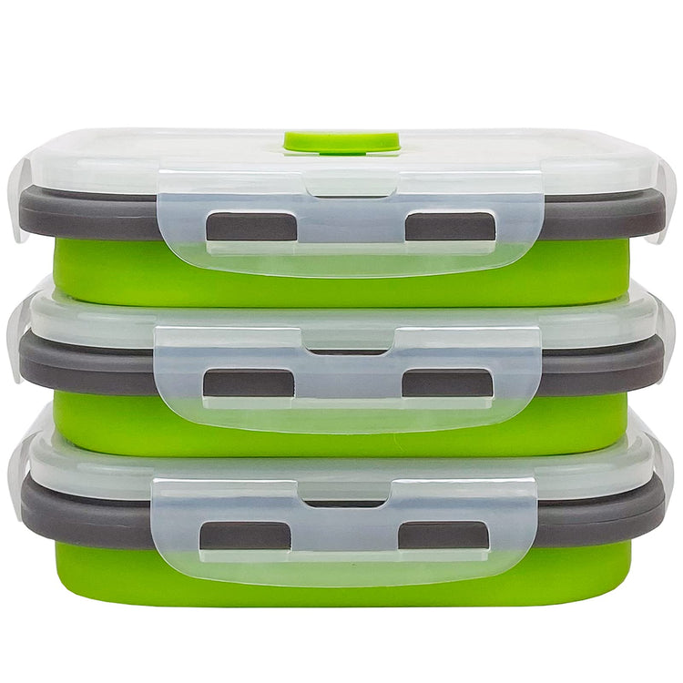 3piece Collapsible Food Storage Containers with Lids (3 Count)