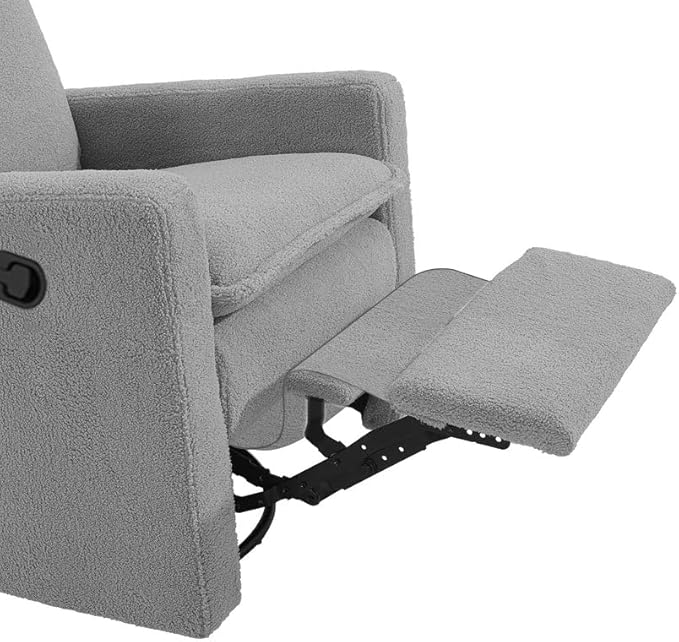 Oxford Baby Uptown Upholstered Swivel Glider and Recliner Nursery Chair,Boucle, Koala Gray