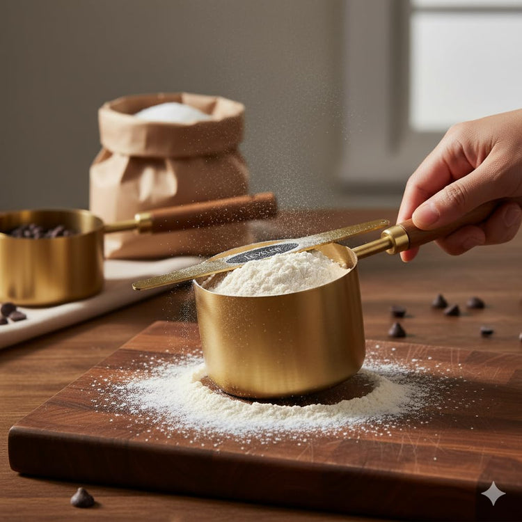Gold Measuring Cups and Spoons Set with Leveler