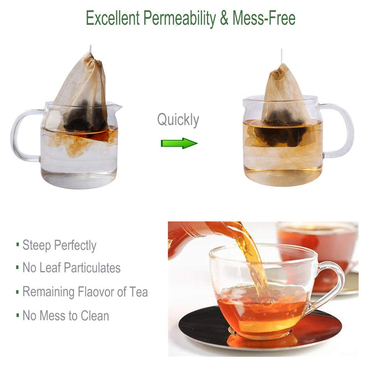 Eco Fil Disposable Tea Filter Bags for Loose Tea (100 Count)
