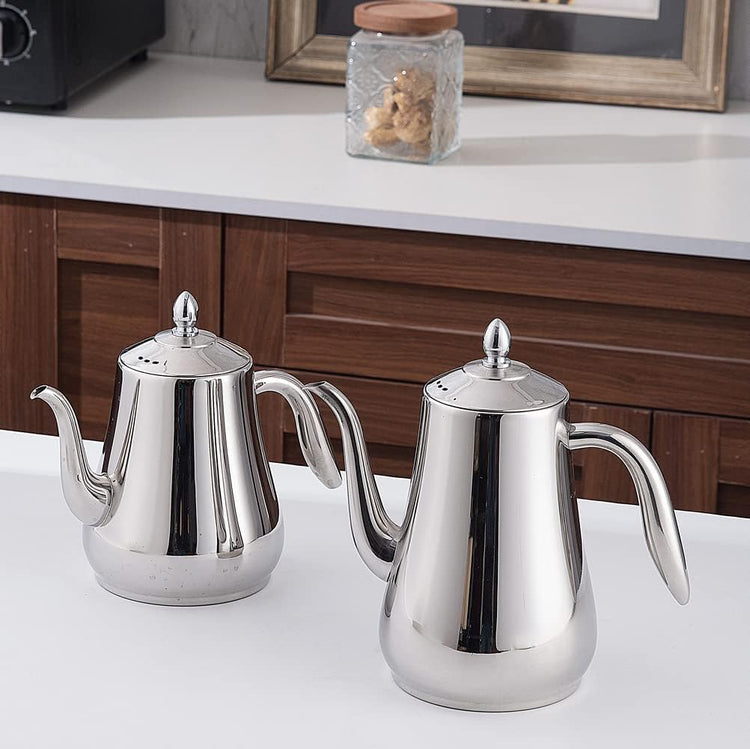 Stainless Steel Teapot with Infuser Silver 58Oz