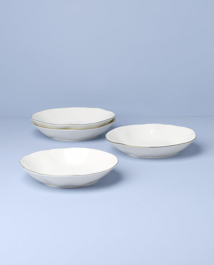 Blue Bay White Porcelain Pasta Bowl Set for 4 (4 Count)