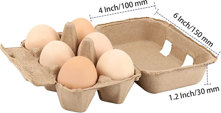 40 Pack 6 Count Egg Cartons, 6 Cell Pulp Fiber Egg Holders, Chicken Egg Holder Container Organizer