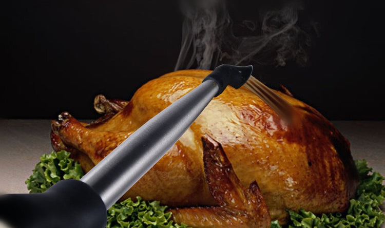 4-in-1 Stainless Steel Turkey Baster Set With Meat Marinade Injector Silicone Infuser & Cleaning Brush