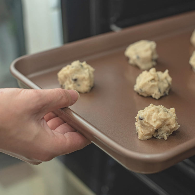 Nonstick 9x13 inch Quarter Baking Sheet Set of 2 | PFOA & BPA Free Non Toxic 13x9 inches Cookie Sheets | Best Non stick Cooking Pans, Small Tray for Toaster Oven | Nontoxic Baking Pan 9 x 13