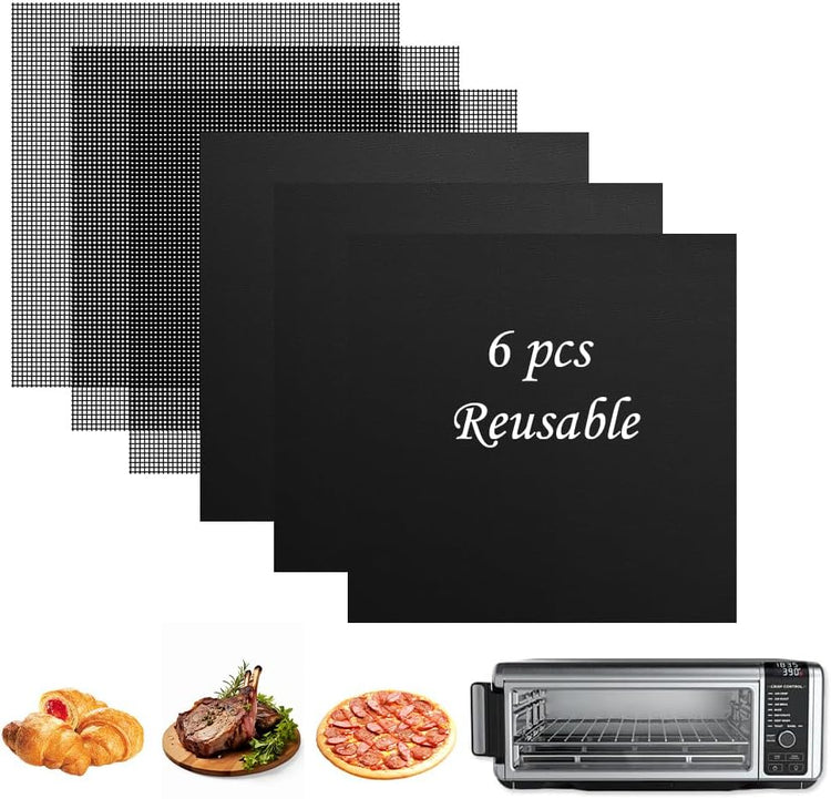 for Ninja Foodi Reusable Air Fryer Liners 12x12inch, 3x Air Fryer Liners+3x Mesh Sheets, Baking/Grill/Microwave, 450ยฐF Square Oven Liners for Ninja SP101/SP201/SP301/SP351 Air Fryer Accessory
