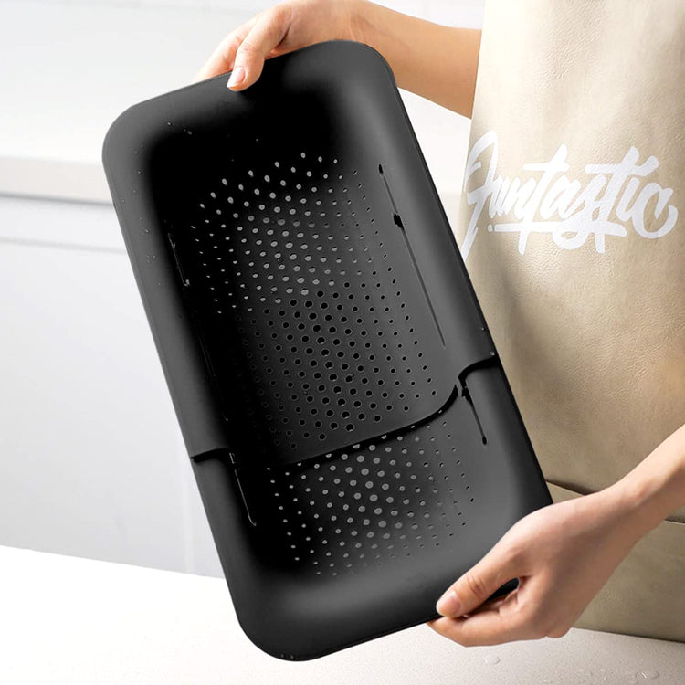 Collapsible Sink Colanders and Strainers Basket Extendable Plastic Fruit Vegetable Strainer Drainer Basket for Kitchen