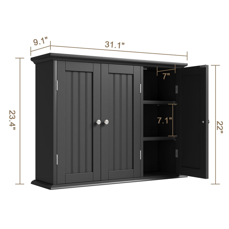 Laundry Cabinet with 3 Doors and Adjustable Shelves