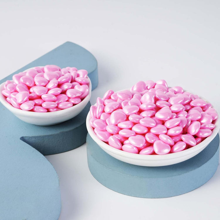 Kasvan Pink Heart Shapes Sprinkles - Edible Candy Pearls 130g/4.58 Oz, Mix Size, Baking Cake Decorations, Ice Cream Toppings and Cookie Decorating, Wedding Party Chirstmas Supplies (Pink)