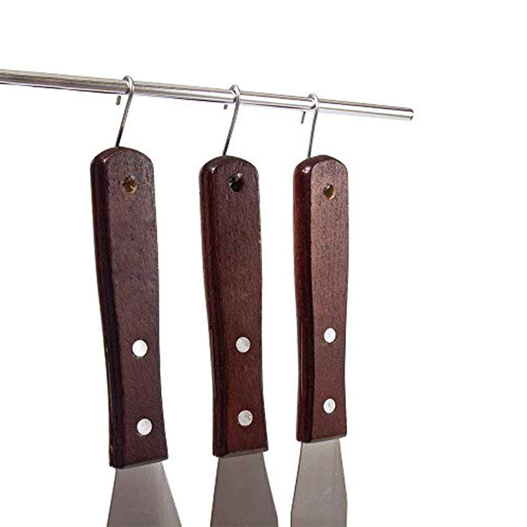 4PCS Straight Cake Icing Spatula Set 4” 6” 8” 10”with Wooden Handle (4 Count)