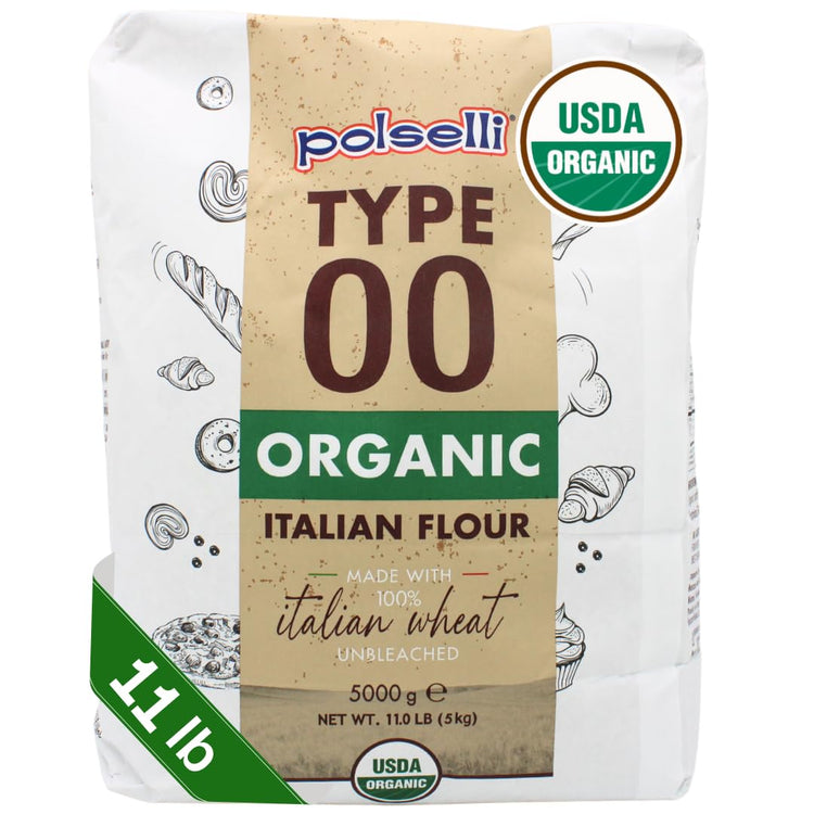 POLSELLI Organic Flour, Type 00, 100% Italian Grain, Double Zero Flour, OO Extra Fine, BIO, Neapolitan Italian Pizza, Bread, Pasta, All Natural, Unbleached, All-Purpose Flour, Unbromated, No Additives - Nestoria