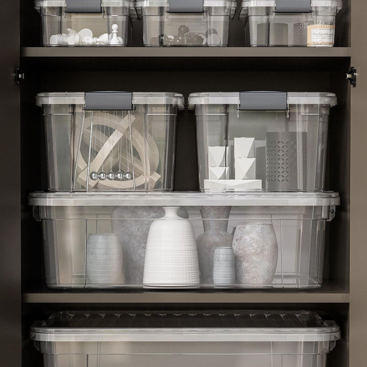 6.6 Quart Clear Plastic Storage Boxes with Lids (2 Count)