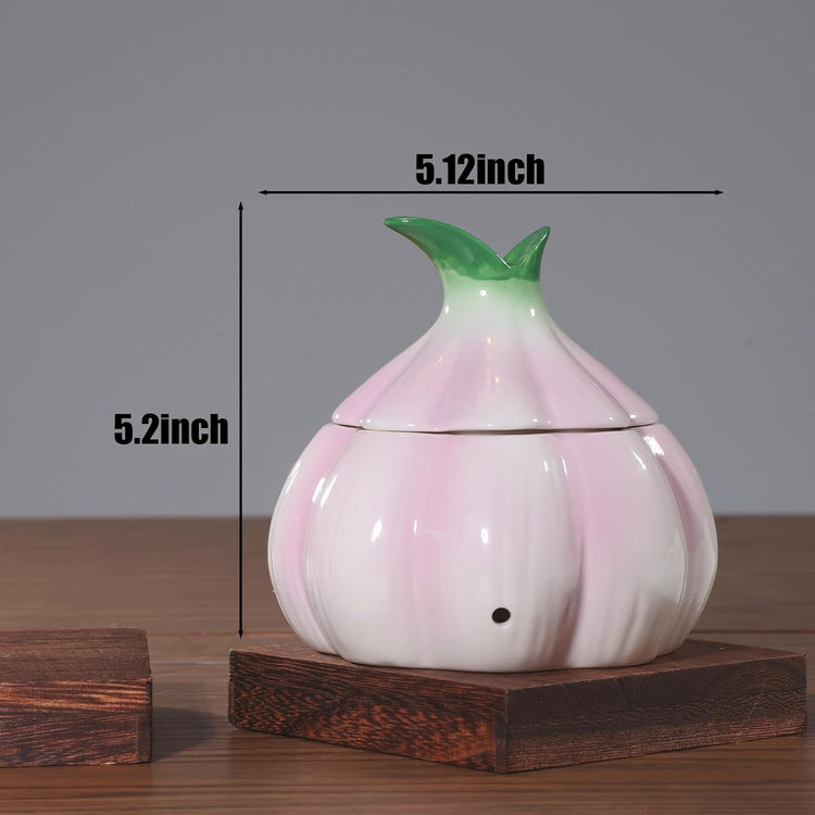 TOIVO Garlic Keeper for Counter,with Lid and Holes GarlicSaver,Garlic Holder Storage Container toKeep(purple)