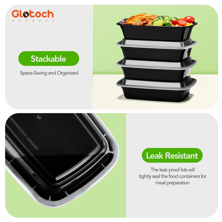 Glotoch Meal Prep Containers with Lids (10 Count)