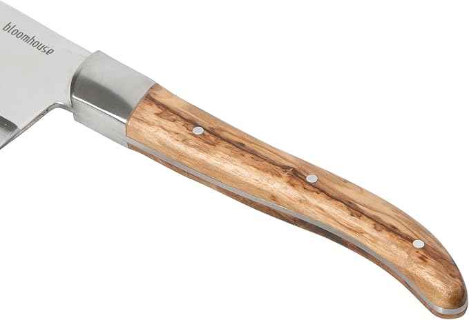 Bloomhouse 2-Piece German Steel Cheese Knife Set with Olive Wood Handles – Artisan Soft & Hard Cheese Knives for Charcuterie, Grazing Boards & Entertaining