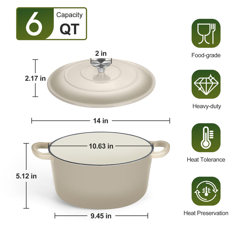6QT Enameled Dutch Oven