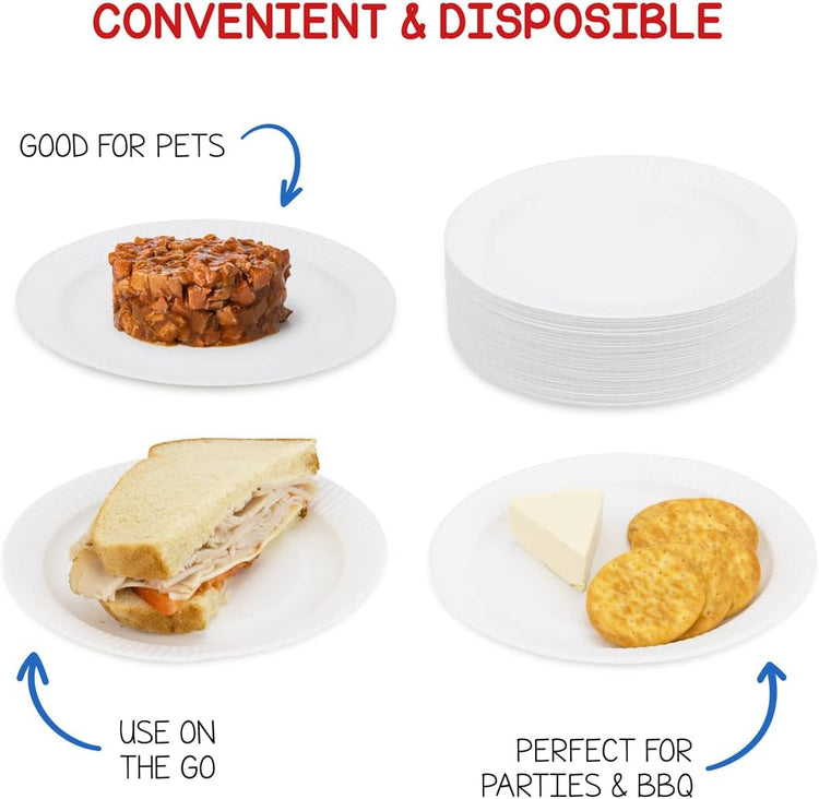 Hygloss Products Paper Plates - Uncoated White Plate - Use for Foodware, Events, Activities, Crafts Projects and More - Environmentally Friendly - Recyclable and Disposable - 6-Inches - 500 Pack