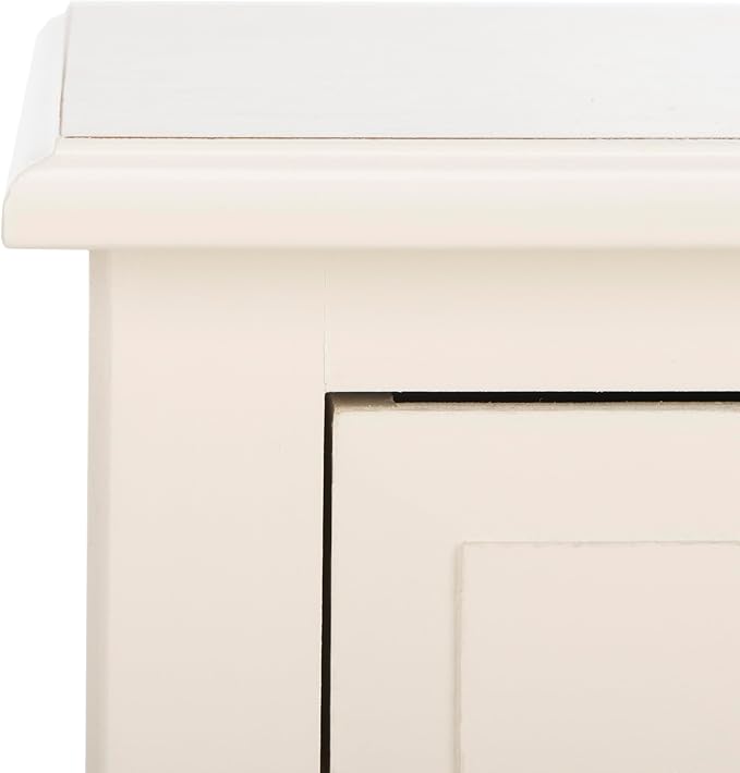 SAFAVIEH Home Collection – Michaela Vintage White Storage Unit with Woven Basket Drawers, British Colonial Farmhouse Accent Storage, Fully Assembled (AMH5744B)