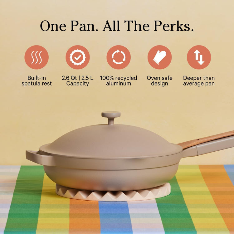 Our Place Always Pan 2.0-10.5” (2.6 Qt) Nonstick, Toxin-Free Ceramic Cookware | Patented 10-in-1 Aluminum Frying & Sauté Pan | Safe for Oven, Induction & All Cooktops up to 450°F | Steam - Nestoria