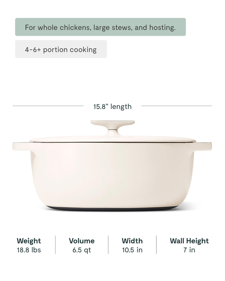 Enameled Cast Iron Oval Dutch Oven
