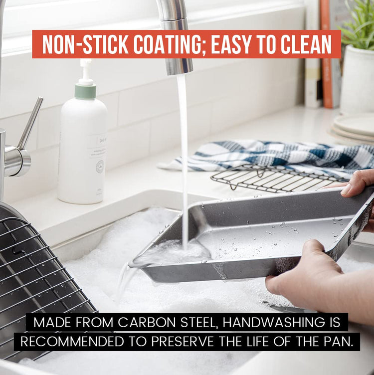 Nonstick Carbon Steel Small Roasting Pan with Rack
