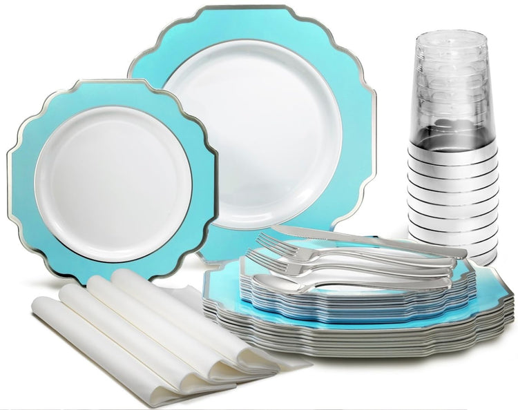 OCCASIONS Disposable Plastic Plates for 25 Guests